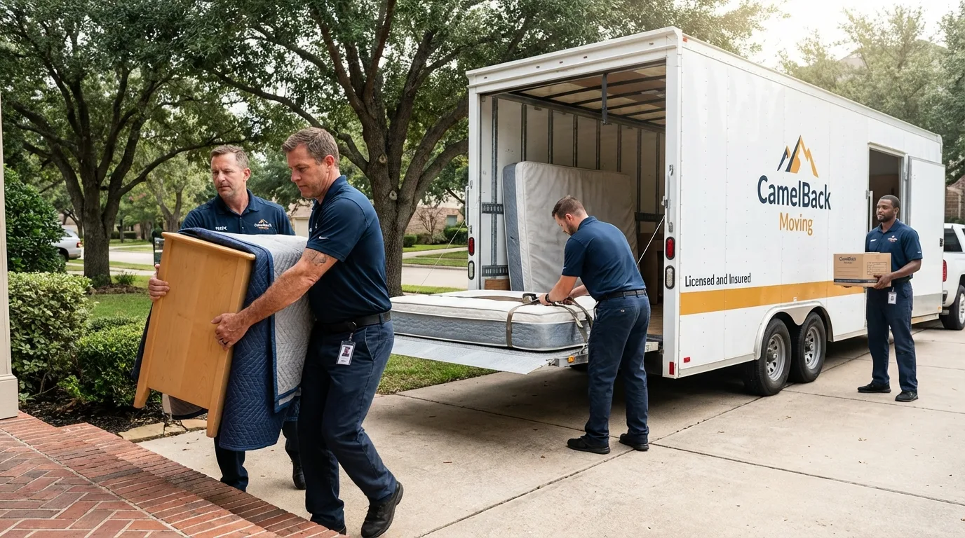Crew loading residential truck for cross-state move from Sturbridge, MA